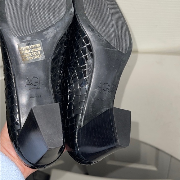 AGL est. 1958  Italy Attilio Giusti Leombruni Black  Mules Heels - Picture 9 of 13